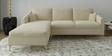 Consuel Velvet RHS Sectional Sofa (2 + Lounger) in Bone White Colour