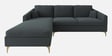 Consuel Velvet RHS Sectional Sofa (2 + Lounger) in Carbon Grey Colour