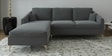 Consuel Velvet RHS Sectional Sofa (2 + Lounger) in Carbon Grey Colour