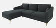 Consuel Velvet RHS Sectional Sofa (2 + Lounger) in Carbon Grey Colour