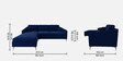 Consuel Velvet RHS Sectional Sofa (2 + Lounger) in Midnight Blue Colour