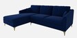 Consuel Velvet RHS Sectional Sofa (2 + Lounger) in Midnight Blue Colour