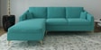 Consuel Velvet RHS Sectional Sofa (2 + Lounger) in Turquoise Colour