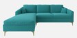 Consuel Velvet RHS Sectional Sofa (2 + Lounger) in Turquoise Colour