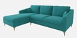 Consuel Velvet RHS Sectional Sofa (2 + Lounger) in Turquoise Colour