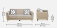 Cooper Fabric  3 Seater Sofa In Beige Finish