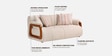 Corvin Fabric 2 Seater sofa with Wooden Armrests in Beige Colour Corvin Fabric 2 Seater sofa with Wooden Armrests in Beige Colour