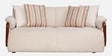 Corvin Fabric 2 Seater sofa with Wooden Armrests in Beige Colour