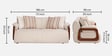 Corvin Fabric 2 Seater sofa with Wooden Armrests in Beige Colour