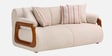 Corvin Fabric 2 Seater sofa with Wooden Armrests in Beige Colour