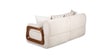 Corvin Fabric 2 Seater sofa with Wooden Armrests in Beige Colour
