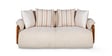 Corvin Fabric 2 Seater sofa with Wooden Armrests in Beige Colour