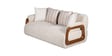 Corvin Fabric 2 Seater sofa with Wooden Armrests in Beige Colour