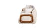 Corvin Fabric 2 Seater sofa with Wooden Armrests in Beige Colour