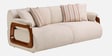 Corvin Fabric 3 Seater sofa with Wooden Armrests in Beige Colour Corvin Fabric 3 Seater sofa with Wooden Armrests in Beige Colour