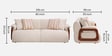 Corvin Fabric 3 Seater sofa with Wooden Armrests in Beige Colour