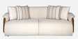 Corvin Fabric 3 Seater sofa with Wooden Armrests in Beige Colour