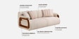 Corvin Fabric 3 Seater sofa with Wooden Armrests in Beige Colour