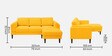 Creata Fabric Lhs Sectional Sofa (2+Lounger) In Bold Yellow Colour