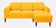 Creata Fabric Lhs Sectional Sofa (2+Lounger) In Bold Yellow Colour