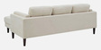 Creata Fabric LHS Sectional Sofa (2+Lounger) in Ivory Beige Colour