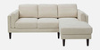 Creata Fabric LHS Sectional Sofa (2+Lounger) in Ivory Beige Colour
