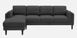 Creata Fabric Rhs Sectional Sofa (3+Lounger) In Charcoal Grey Colour
