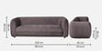 Costal Fabric 3 Seater Sofa in Brown Colour