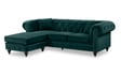 Courageous Velvet RHS Sectional Sofa in Green Colour