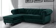 Courageous Velvet RHS Sectional Sofa in Green Colour
