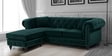 Courageous Velvet RHS Sectional Sofa in Green Colour