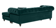 Courageous Velvet RHS Sectional Sofa in Green Colour