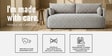 Cozy Chic Boucle 2 Seater Sofa In Grey Colour