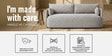 Cozy Chic Boucle 3 Seater Sofa In Grey Colour