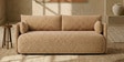 Cozy Chic Boucle 3 Seater Sofa In Mustard Colour