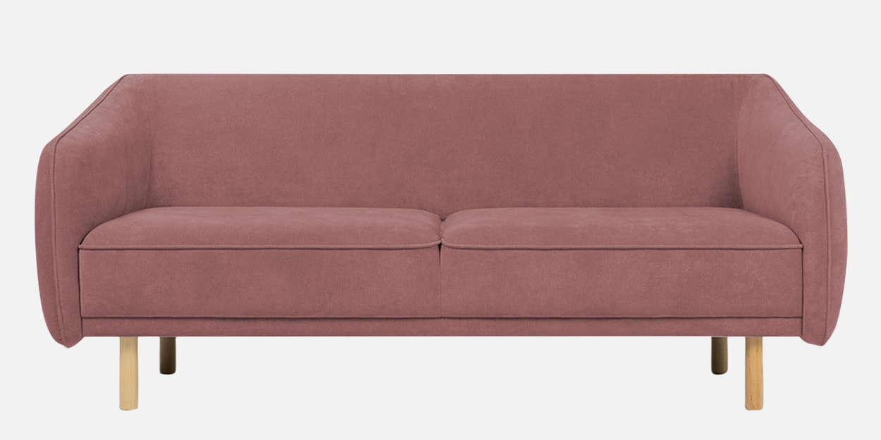 Coren Velvet Seater Sofa In Peach Colour