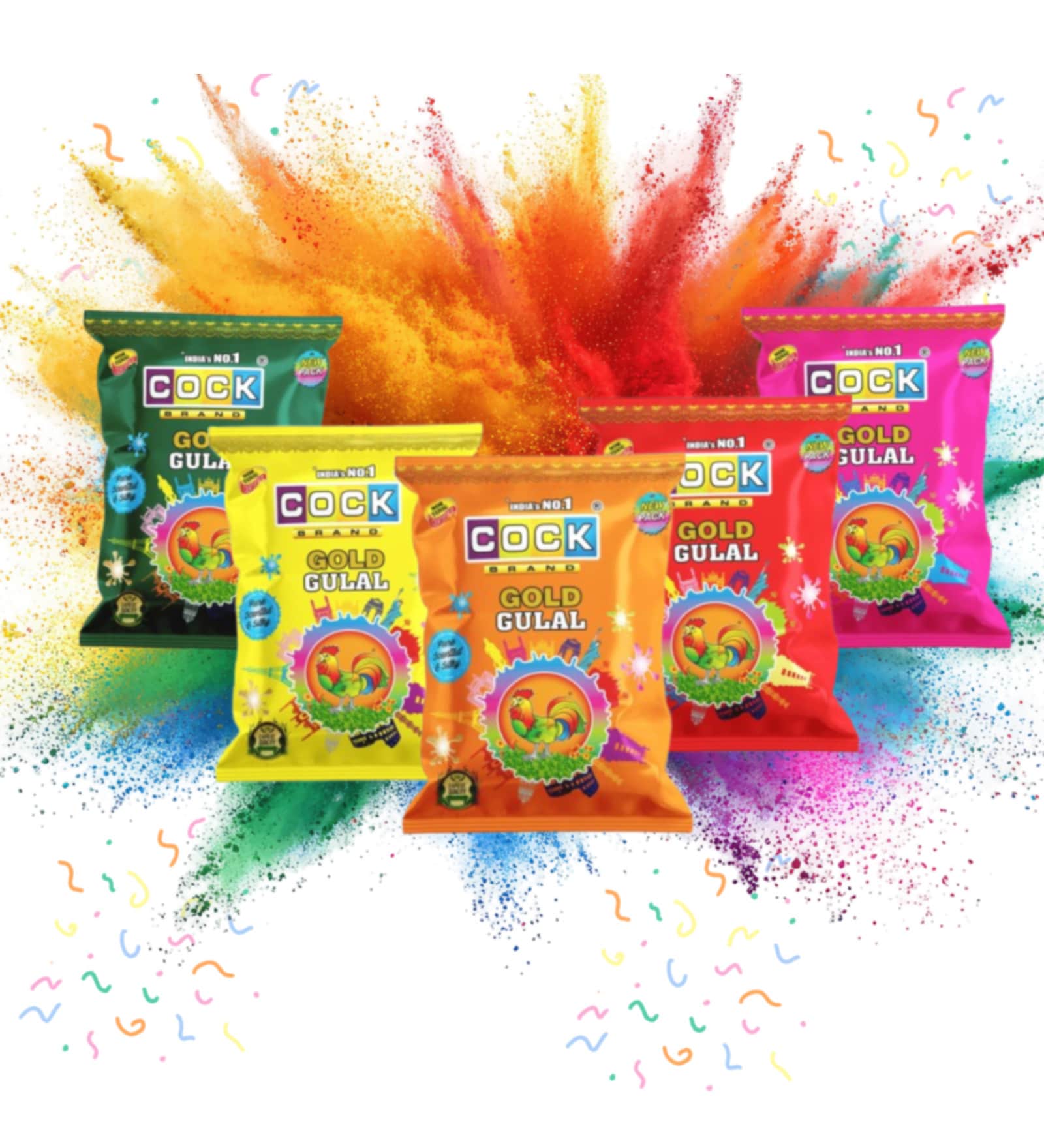 Holi Gulal Assorted (Pack of 1)