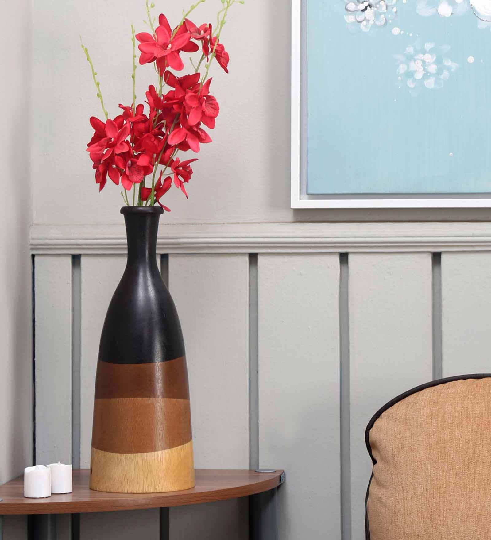 Buy Cocoa Multicolor Mango Wood Table Vase at 57 OFF by home Pepperfry