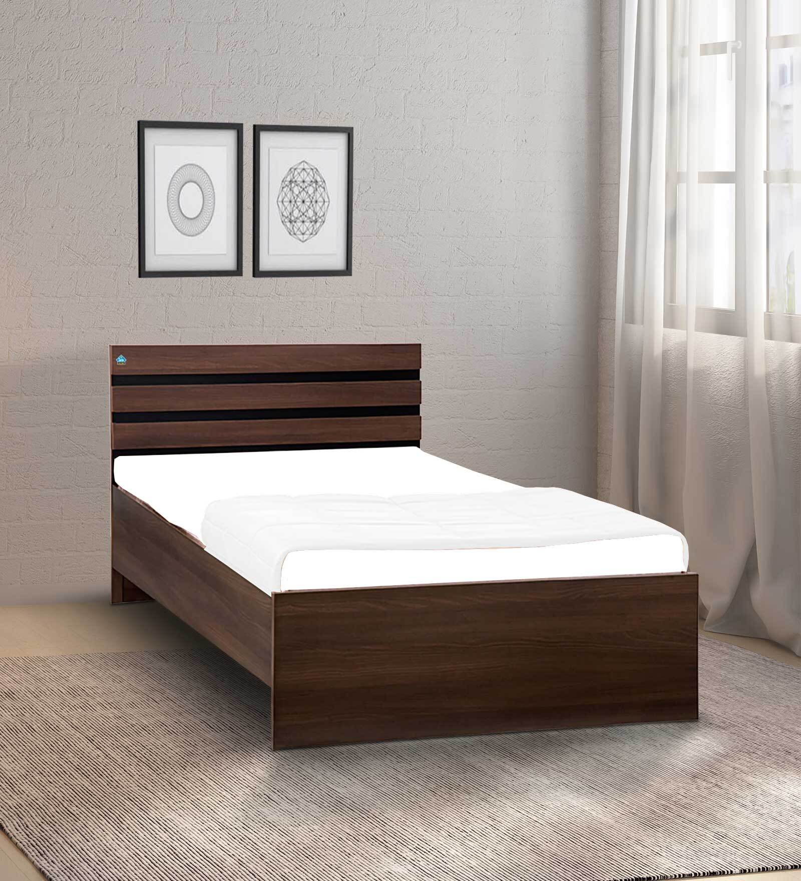 Cocoa Single Bed in Black & Acacia Dark Matt Finish Cocoa Single Bed in Black & Acacia Dark Matt Finish