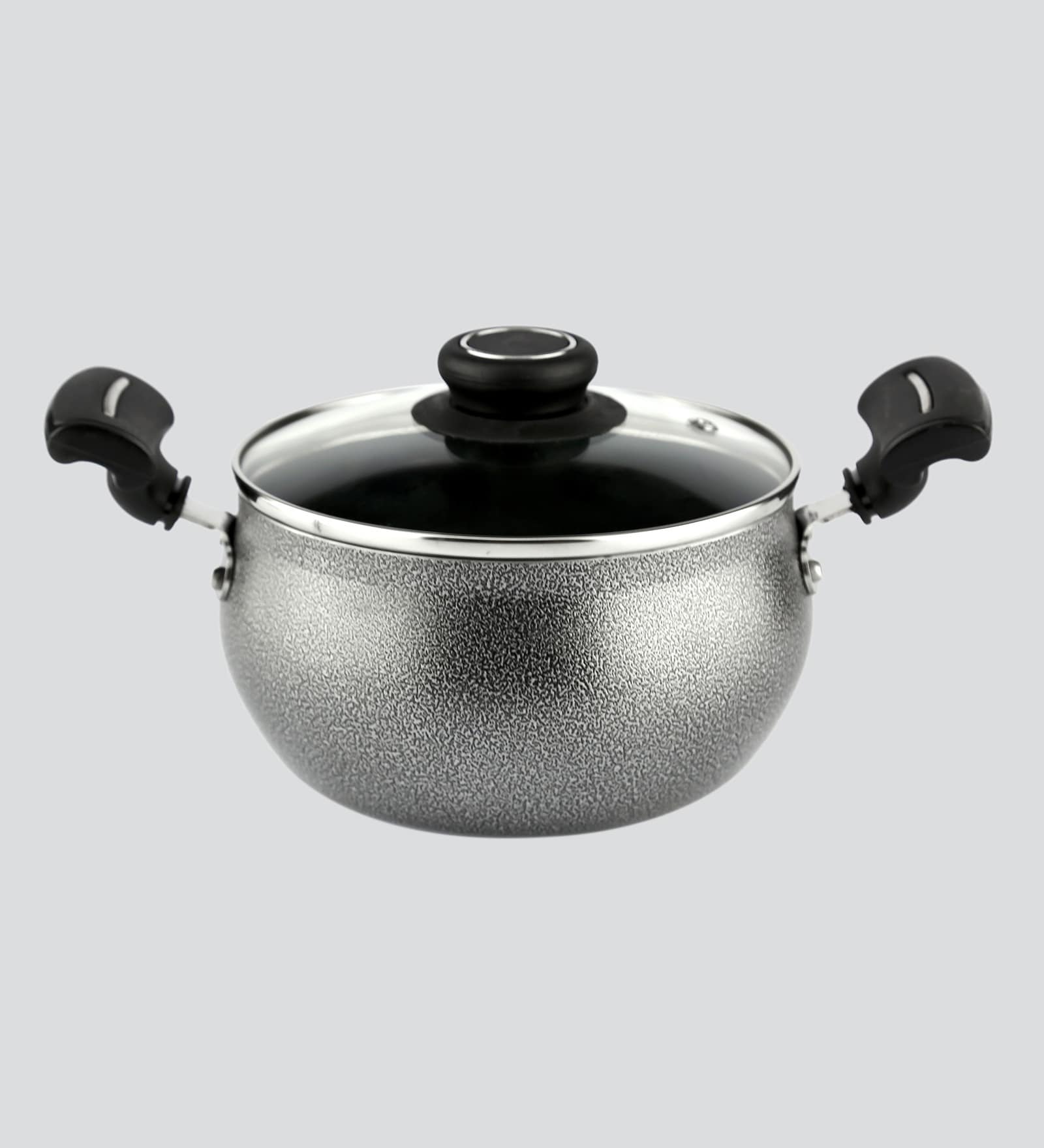 Beely 2 Ltrs Induction Friendly Grey Stainless Steel Cooking Pot with Lid