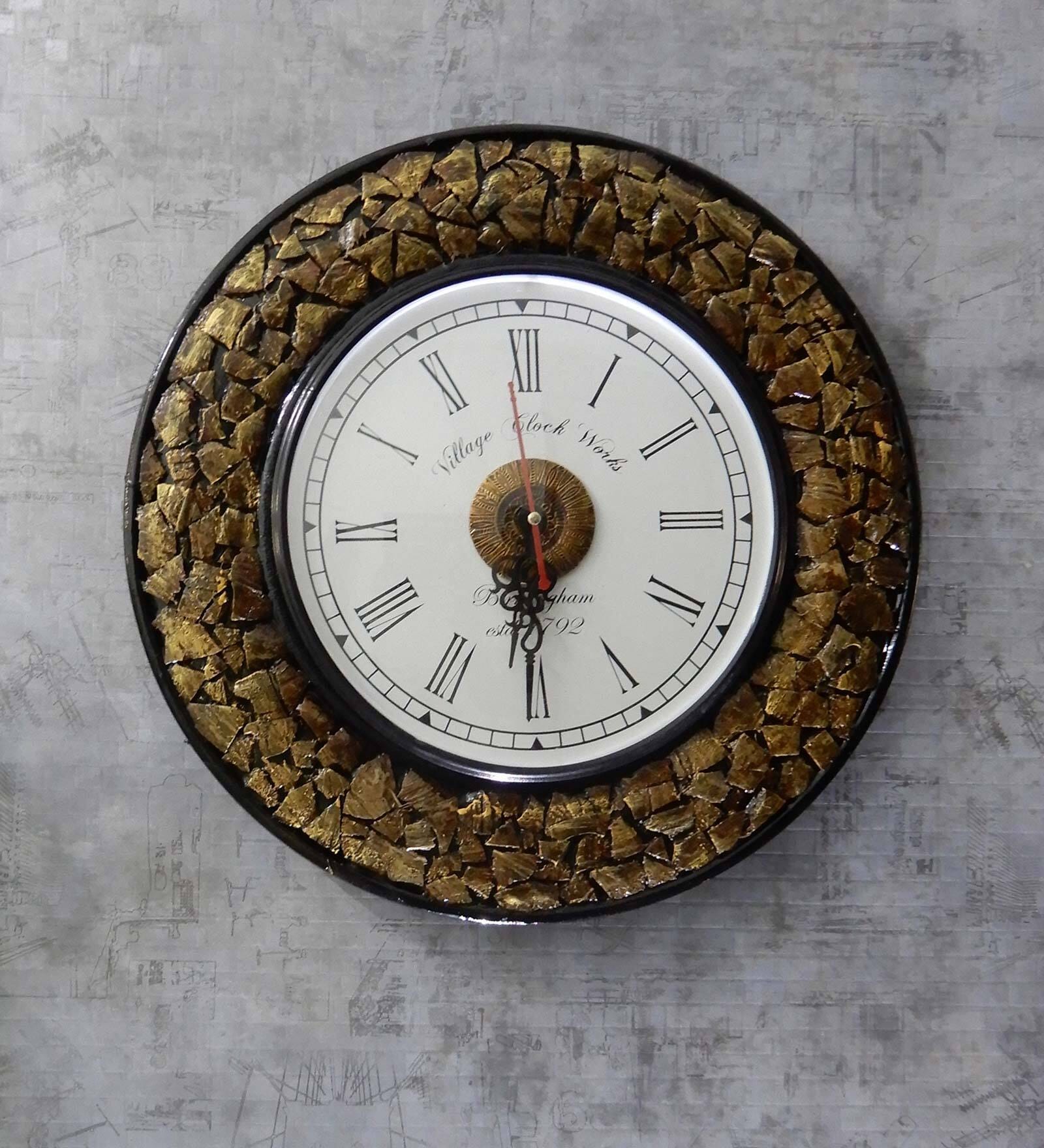Coconut Shells Wooden Wall Clock