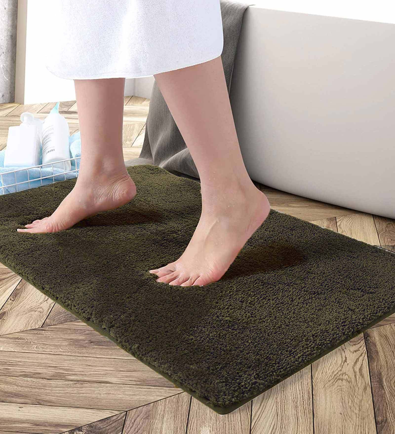 Browne Solid Microfibre 30x18 Inches AntiSkid Bath Mat