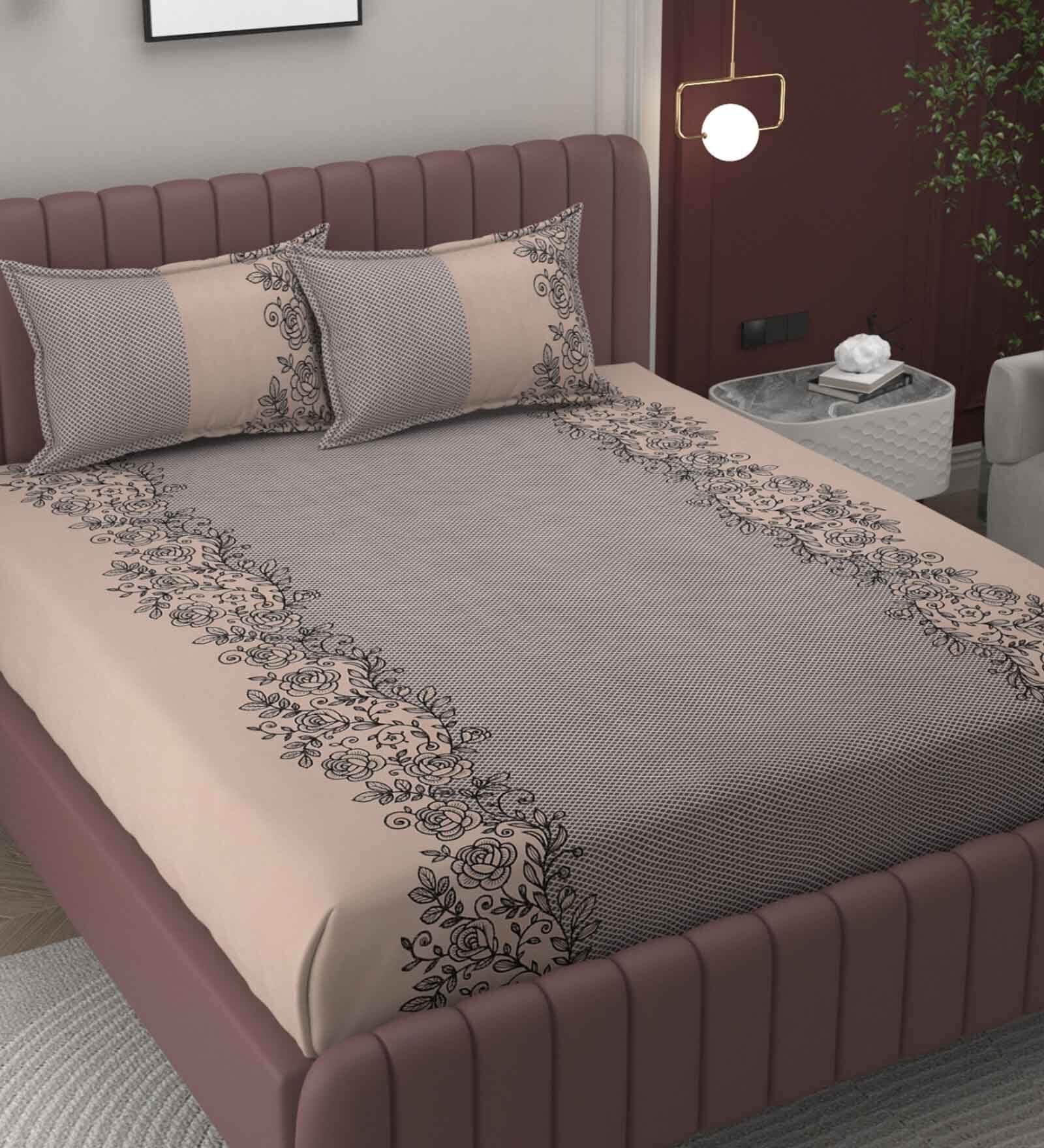 Multicolors Floral 200 TC Microfiber King Sized Double Bedsheet with 2 Pillow Covers