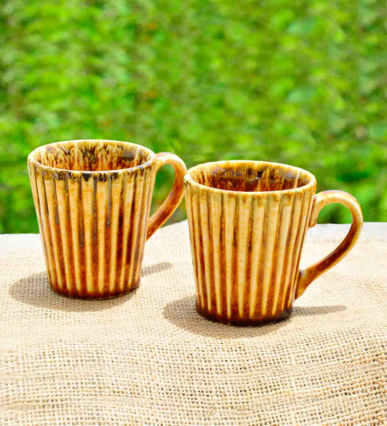 Cole 300ml Brown (Set of 2) Ceramic Coffee Mug