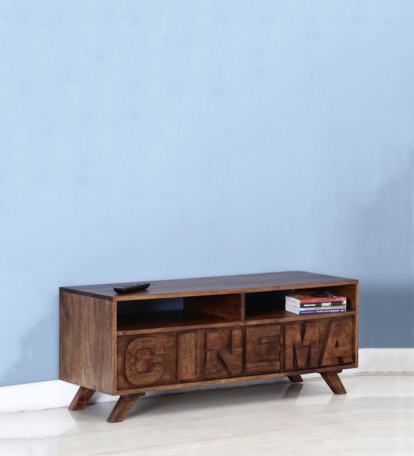 Buy Colomac Entertainment Unit in Provincial Teak Finish on Rent Online