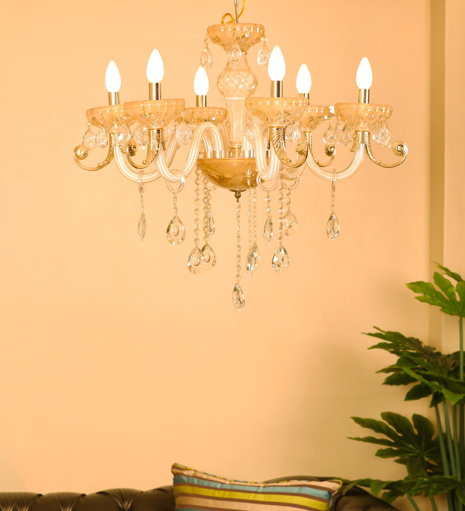 Colonial Crystal Glass Chandelier