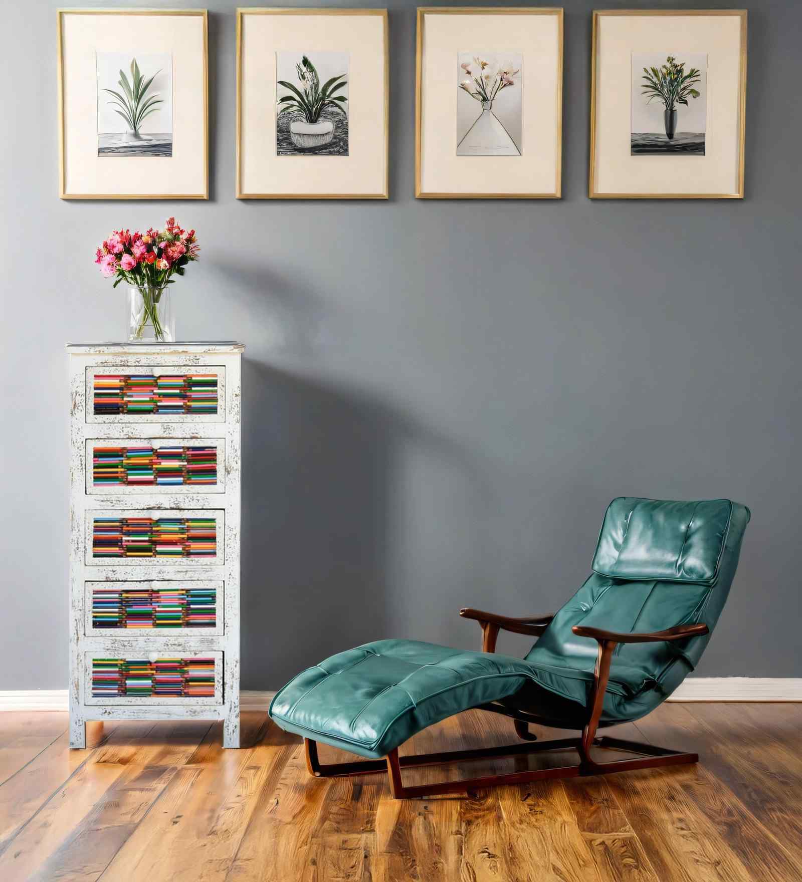 Curvy Solid Wood Chest od Drawers in White Finish