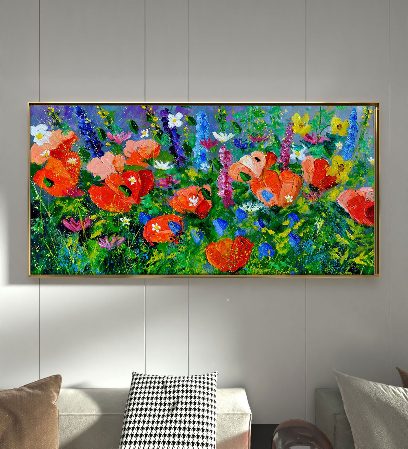 Colorful Tulip Garden Canvas Art Print