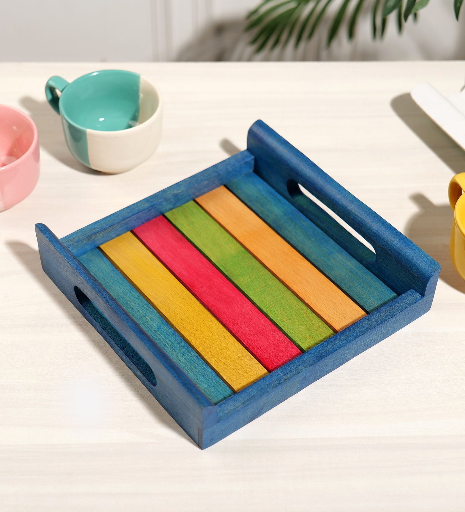 Colorful Wood Serving Tray