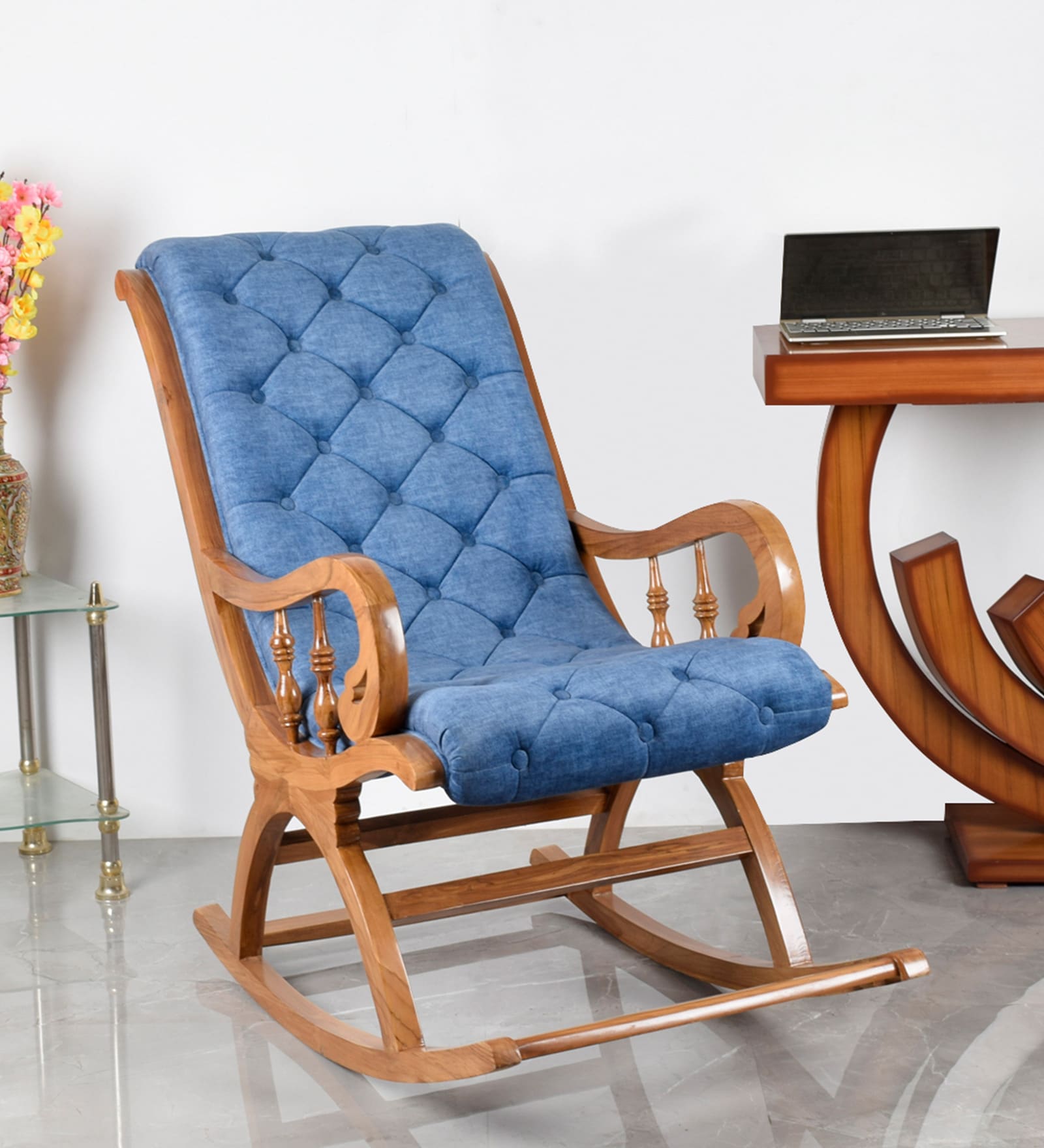 Buy Colorodo Solid Wood Rocking Chair in Teak Colour at 56 OFF by DZYN